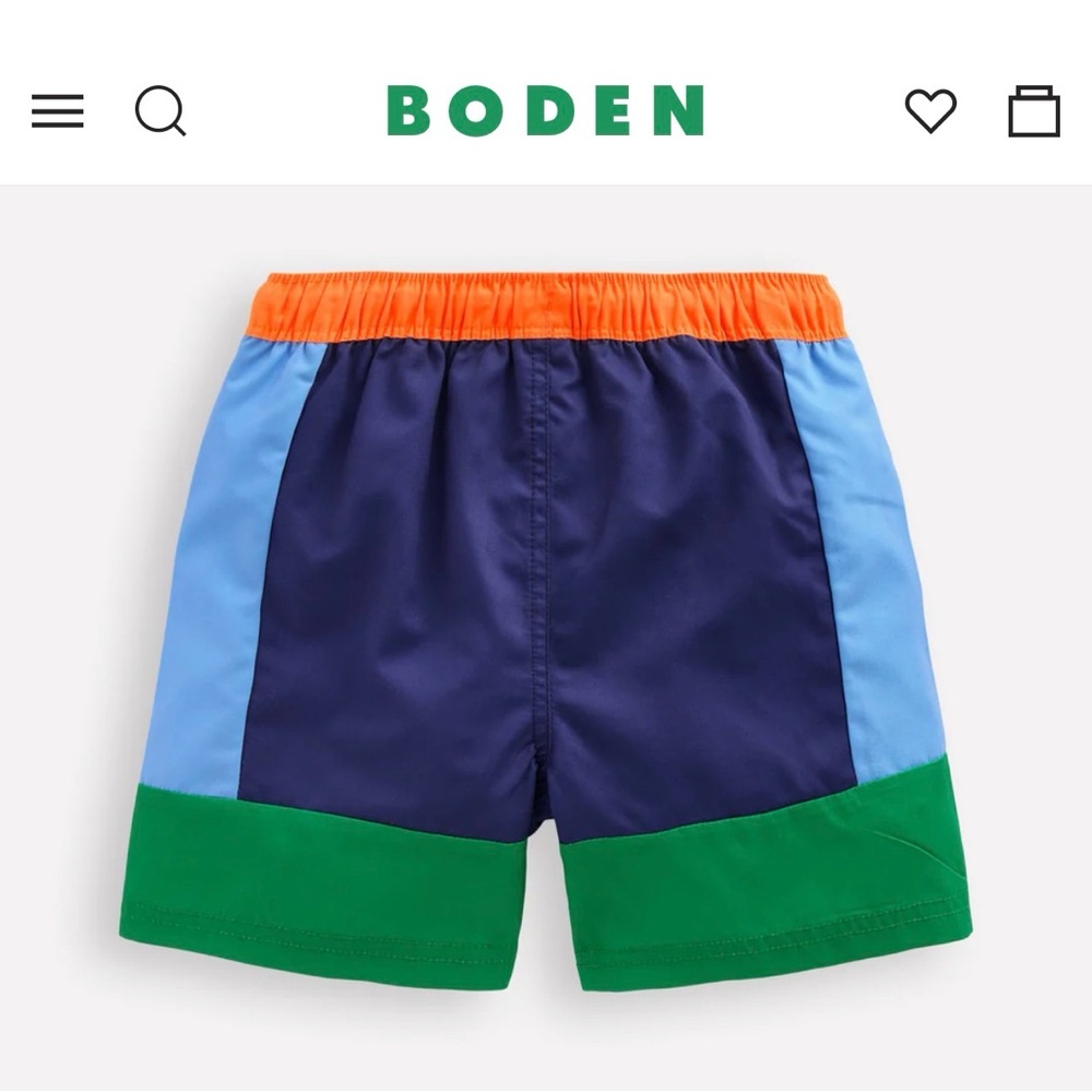 NWT Mini Boden Colorblock Boys Swim Trunks in size 13-14 years, 164 cm - Picture 2 of 6